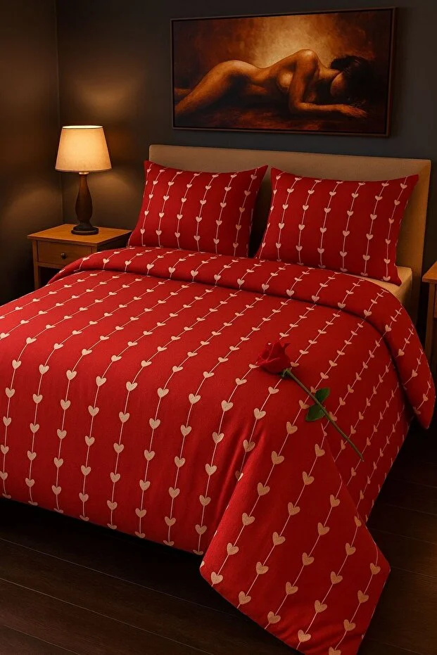 Sheri Home Little Heart Double Duvet Cover (Duvet Cover +2 Pieces Pillowcase)8886567